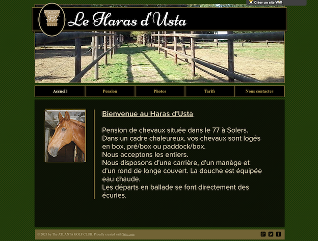 Capture site internet équestre Haras Usta